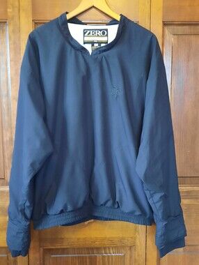 Vintage Zero Restriction Golf Outerwear Black Pullover Gore-tex Lined Size XL